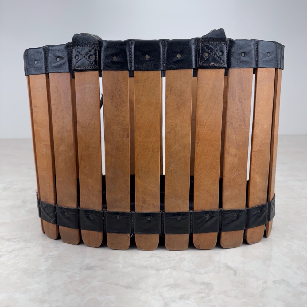 Hardwood and Leather Market bag/Purse